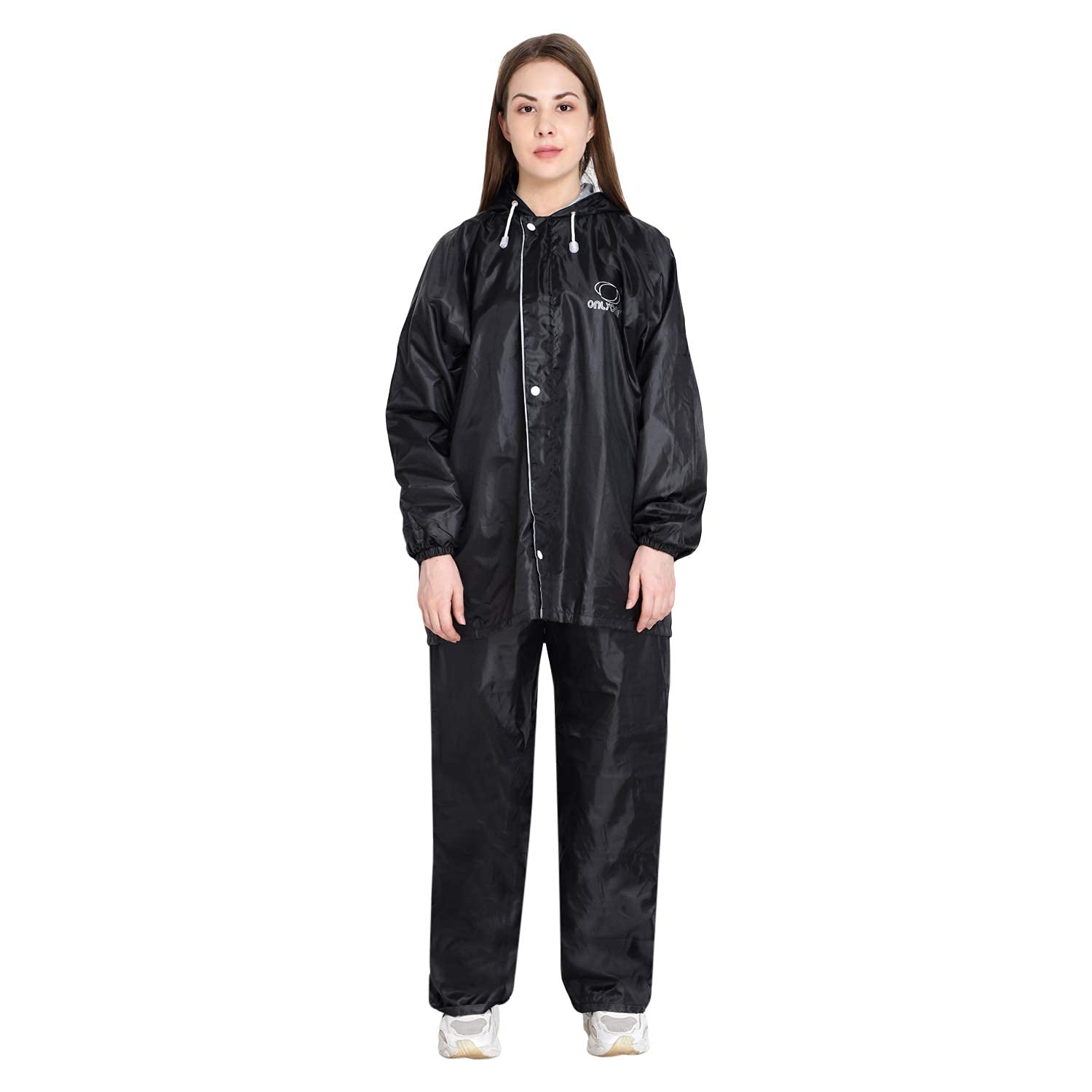 Zacharias Unisex Waterproof Double Layer Reversible Raincoat with Pant (4XL)-image-35