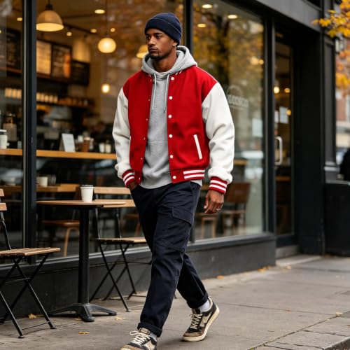 Varsity Jacket for Men Baseball Letterman Classic Fit Oversized Cardigans - image 7