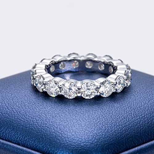 5cttw Moissanite Eternity Ring, D Color Lab Created Diamond Sterling Silver Eternity Wedding Band Ring for Women2