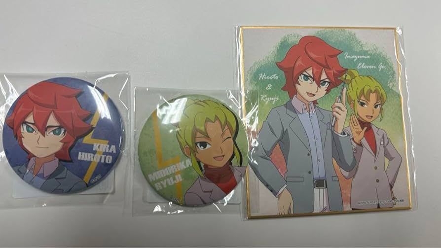 イナズマイレブン 基山タツヤ 吉良ヒロト 缶バッジ 星型 プリロール クリスマス イナズマイレブン 基山タツヤ 吉良ヒロト 缶バッジ 星型