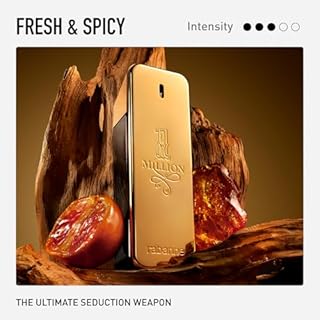 Rabanne 1 Million Eau de Toilette - Long Lasting Designer Fragrance for Men with Mandarin, Cinnamon & Amber - Luxury Men's Perfume Spray, 1.7 oz