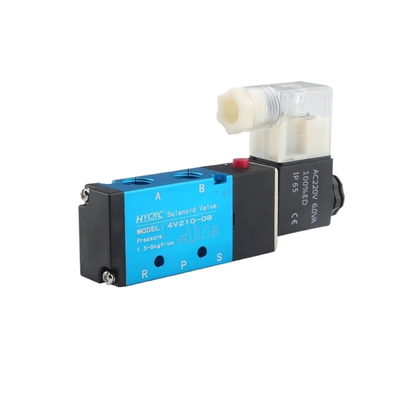 4v210-08 Pneumatyczny elektryczny zawór elektromagnetyczny 5-portowy 2-pozycyjny zawór elektromagnetyczny powietrza 24 V 220 V z akcesoriami do tłumika (2 bity 220 V)