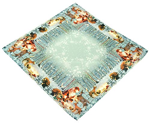 Espamira Tischdecke Weihnachten Pflegeleicht Mitteldecke Decke 85x85 Bunt Santa REH Cover