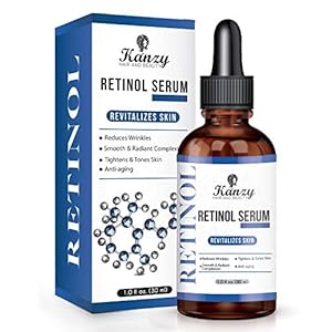 Kanzy Retinol Serum voor gezicht 2.5% Active Ingrediënt Vegan Hyaluronzuur, vitamine A, E. Organische Aloë Vera Anti…