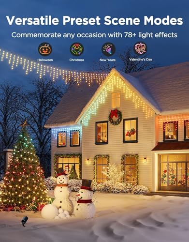 Govee Icicle Lights 10M, Smart RGBIC LED Icicle Lights with 400 LEDs for Christmas Outdoor Holiday Decor IP67 Waterproof - Image 3