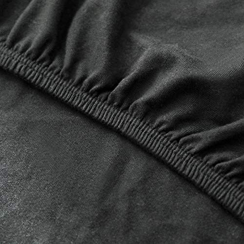 COSMOPLUS Fitted Sheet Full Fitted Sheet Only(No Flat Sheet or Pillow Shams),4 Way Stretch Micro-Knit,Snug Fit,Wrinkle Free,for Standard Mattress and Air Bed Mattress from 8” Up to 14”,Black