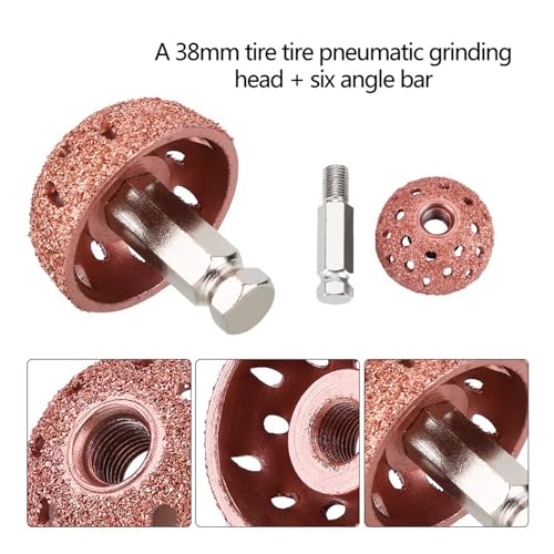 Image of 1Pcs Tire Buffer Wheel, 38-40mm Tire Grinding Head, Tungsten Tire Buffing Wheel 1.5IN, 70 Coarse Grit Buffing Wheel with 0.35IN Linking Rod Tire Patch Kit Repair Tool