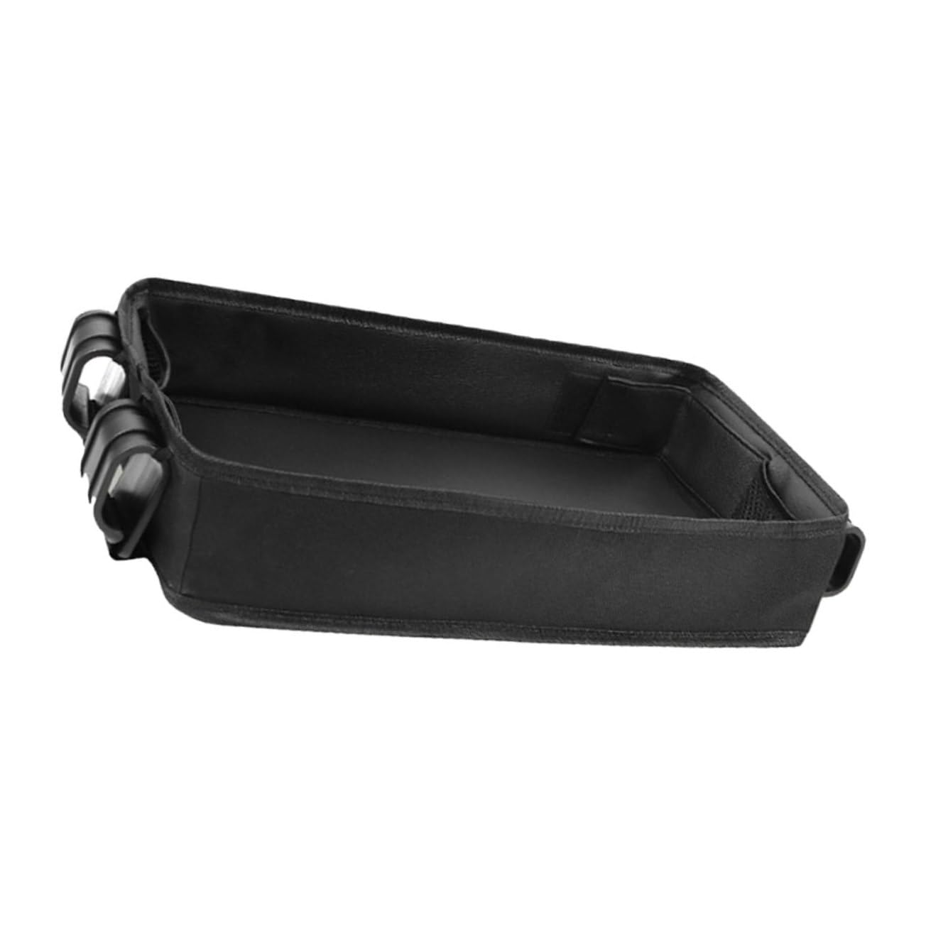 Vassoio Passeggino da Clip-on, Organizer Snack Nero Xl | Tela Canvas, Accessorio Leggero e Portatile, per Carriage e Stroller, Pratico per Mangiare fuori Casa