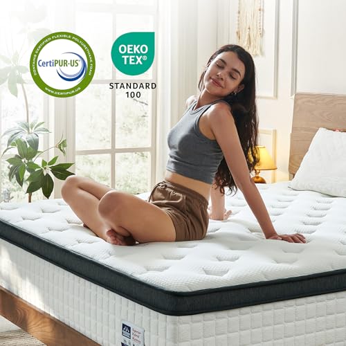 Image of 12 Inch Full Mattress, Medium Firm Full Size Hybrid Mattress with Pocket Springs for Breathability, Pressure Relief, Motion Isolation, Pro Coil Edge Support, CertiPUR-US Certified