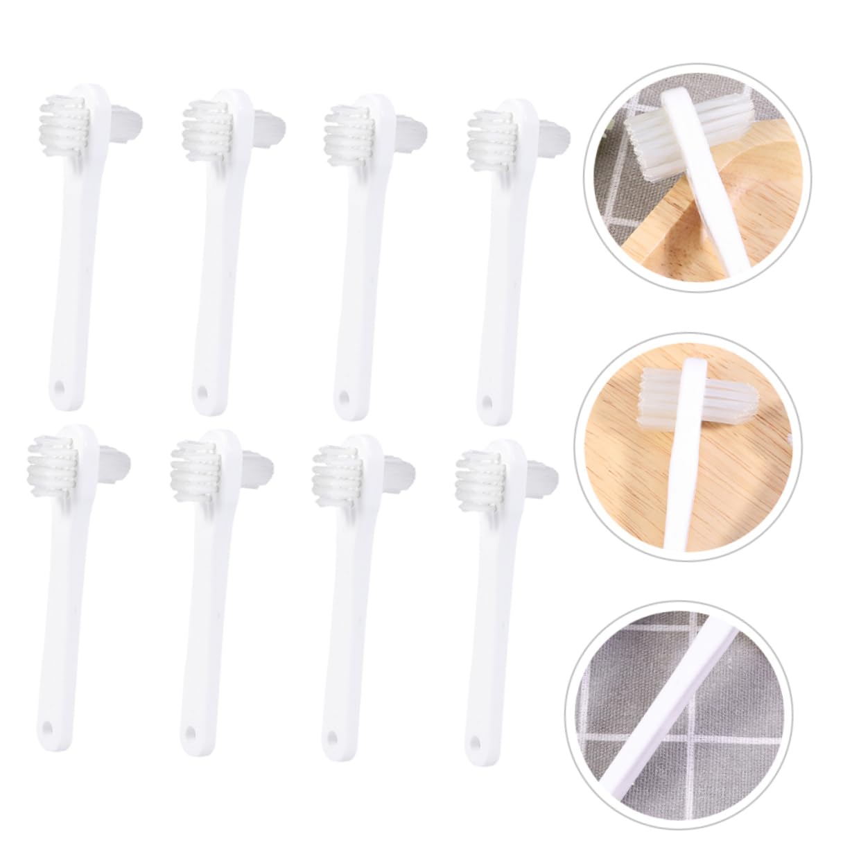 Ipetboom Ergonomic Toothbrush Mini Brush Set for Dentures Soft Hard Bristles Personal Oral Care