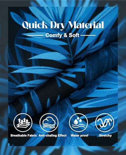 Image of Gleeease 7inch Mens Swim Trunks 2 in 1 with Compression Liner Pockets Drawstring Quick Dry Stretch Lined Funny Beach Pool