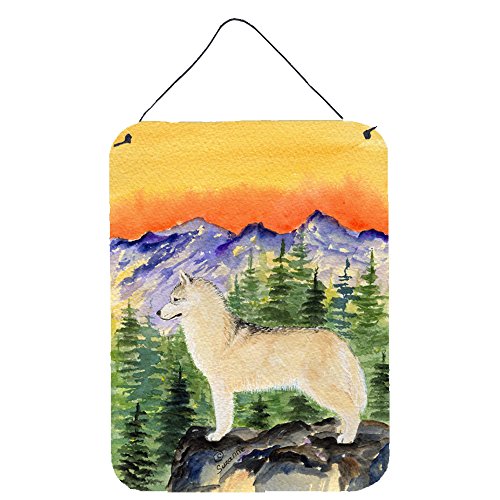 Caroline's Treasures SS8285DS1216 Siberian Husky Wall or Door Hanging Prints Aluminum Metal Sign Kitchen Wall Bar Bathroom Plaque Home Decor Front Door Plaque, 12x16, Multicolor