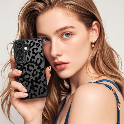 Oxytter Magnetic Case for Samsung Galaxy S26 [Compatible with MagSafe] Cute Black Leopard Case for Women Girls Soft TPU Bumper Hard PC Back Anti-Fall Shockproof Protective Slim Cover A4 by Oxytter - Used condition - Image 7