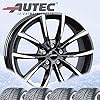 4 winterbanden Astana 7×17 ET 50 5×108 zwart gepolijst met 215/55 R17 94H WinterContact TS 870 P M+S 3PMSF