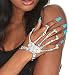 Misscat Fashion Women Hand Chain Skull Fingers Metal Skeleton Slave Bracelet Ring