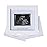IHEIPYE Baby Sonogram Photo Frame - Ultrasound Picture Frame for Expecting Parents, Baby Showers, Gender Reveal Parties, Nursery Decor (Silver Text, White)