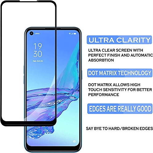 Image of Screen Protector for Oppo A32 | A52 | A72 | A92 (Black) Tempered Glass Edge-to-Edge 6D Screen Guard With Installation Kit