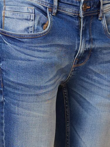 Image of Being Human Blue Cropped fit Men's Denims Clothing