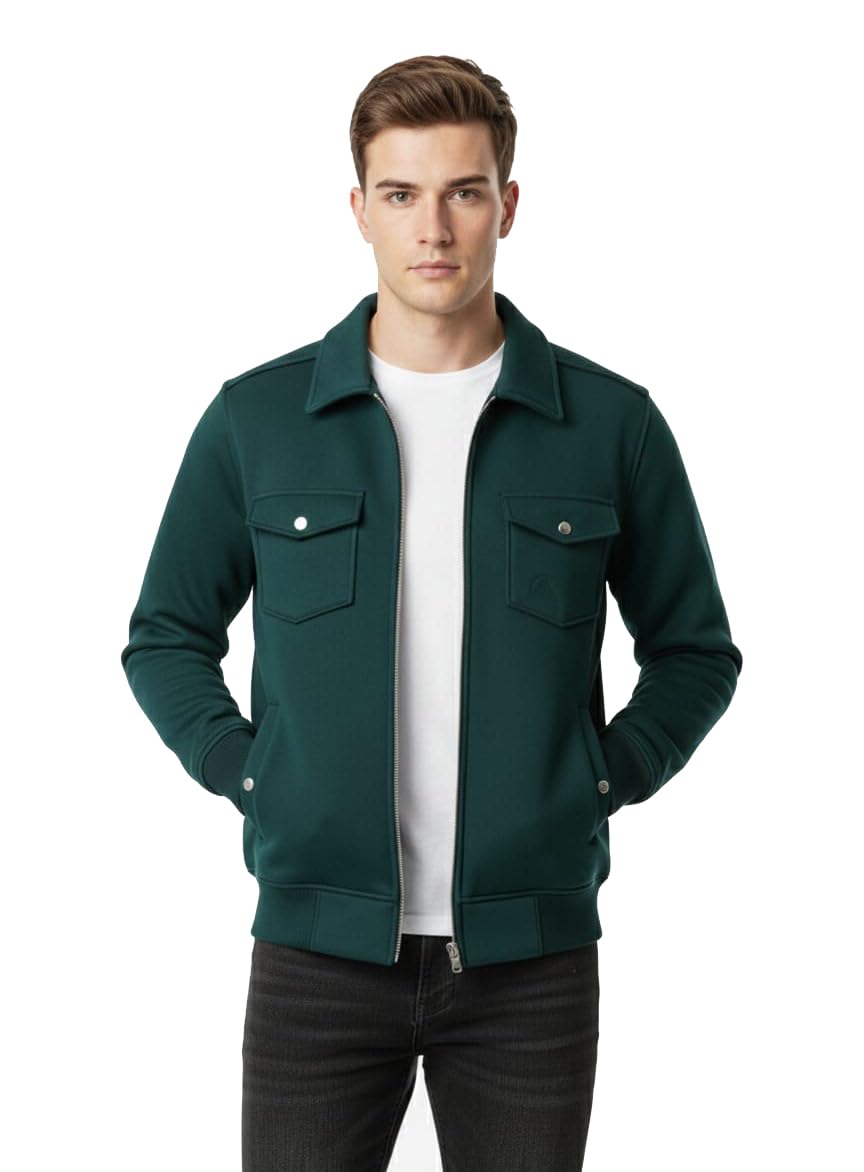 Men's Cotton Fleece Jackets with 4 Pockets(Youth, Gym, Church, Streetwear & Casual Wear) Heavy Quality with - 6 Colors Options | 800gm Weight-picture-11