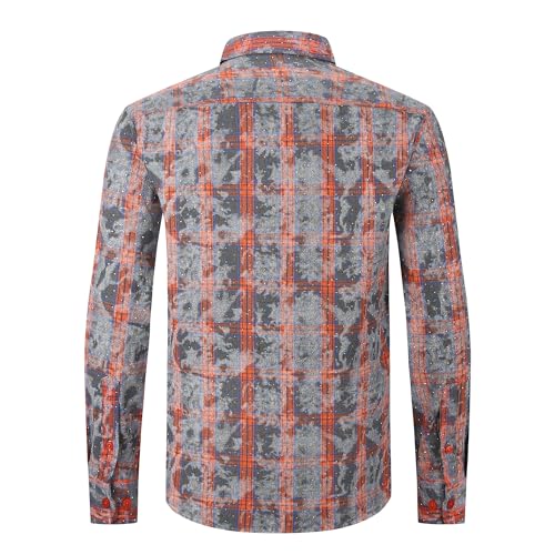 Image of Alex Vando Mens Button Down Regular Fit Long Sleeve Casual Flannel Shirts
