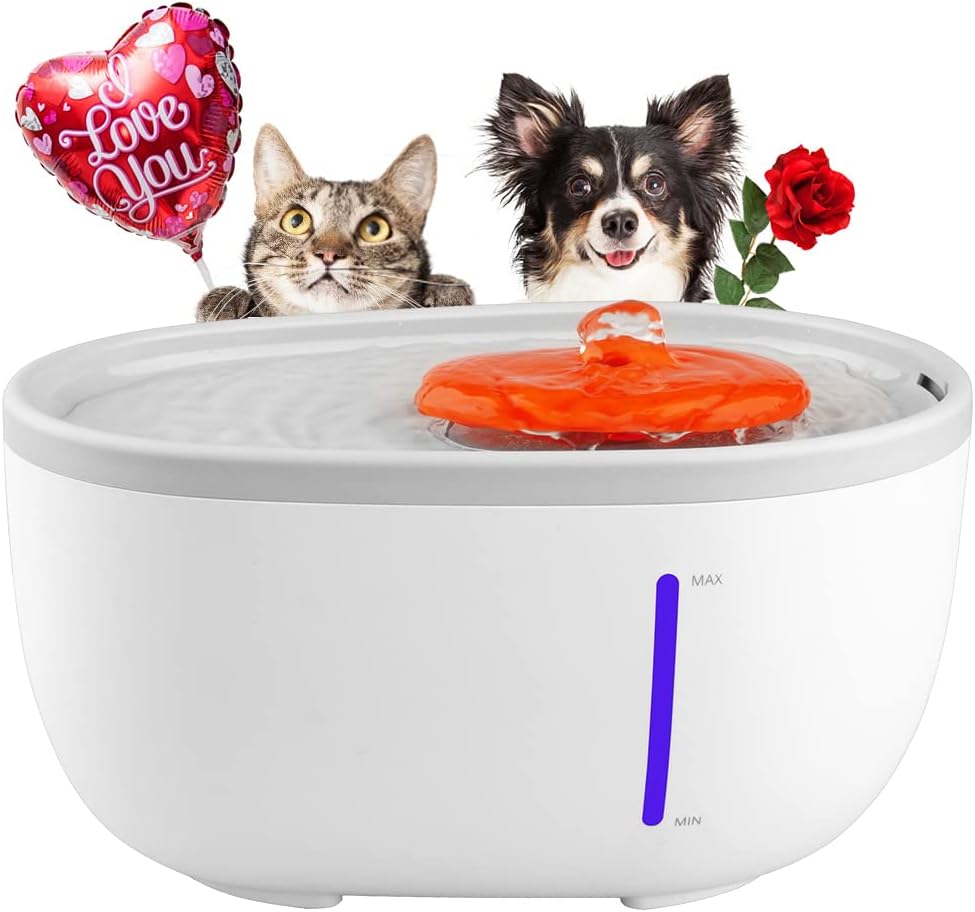Cat Water Fountain, 70oz/2L Pet Water Fountain Automatic Cat Water Fountain Super Quiet Dog Water Dispenser with Smart Pump Visible…