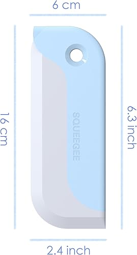 Miniatura 7 de Paquete de 2 espátulas pequeñas, mini escobilla de goma para ventanas, espejos, espejos de ducha de vidrio de baño y mostrador, encimeras de cocina