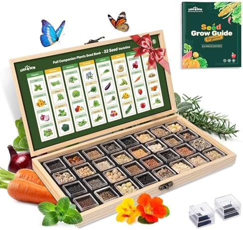 Lush&Dew Companion Plants Heirloom Seed Bank, Gardening Gifts for...
