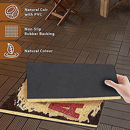 Image of Onlymat Life Quote Printed Anti-Slip Doormat (Multocolor) Rectangular Shaped Entryway Rug Natural Coir Material with PVC Backing for Outdoor Entrance Home Multipurpose Mats Floor Door Hall Drawing Room Living Room (75cm x 45cm)
