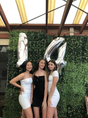 Image of 4 Balloon Numbers Birthday Decorations, 40In Silver Balloons for Men Women | Eye-catching Appearance, Perfect Decorative Centerpieces, Convenient Self-sealing Structure, Widely for Various Occasions