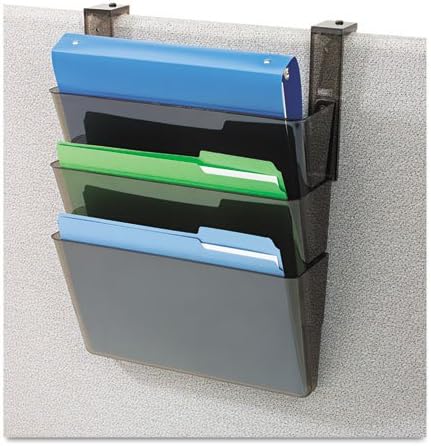 deflect-o - Three-Pocket File Partition Set with Brackets, Letter, Smoke - Sold As 1 Set - Turn wall space into file space...economically.