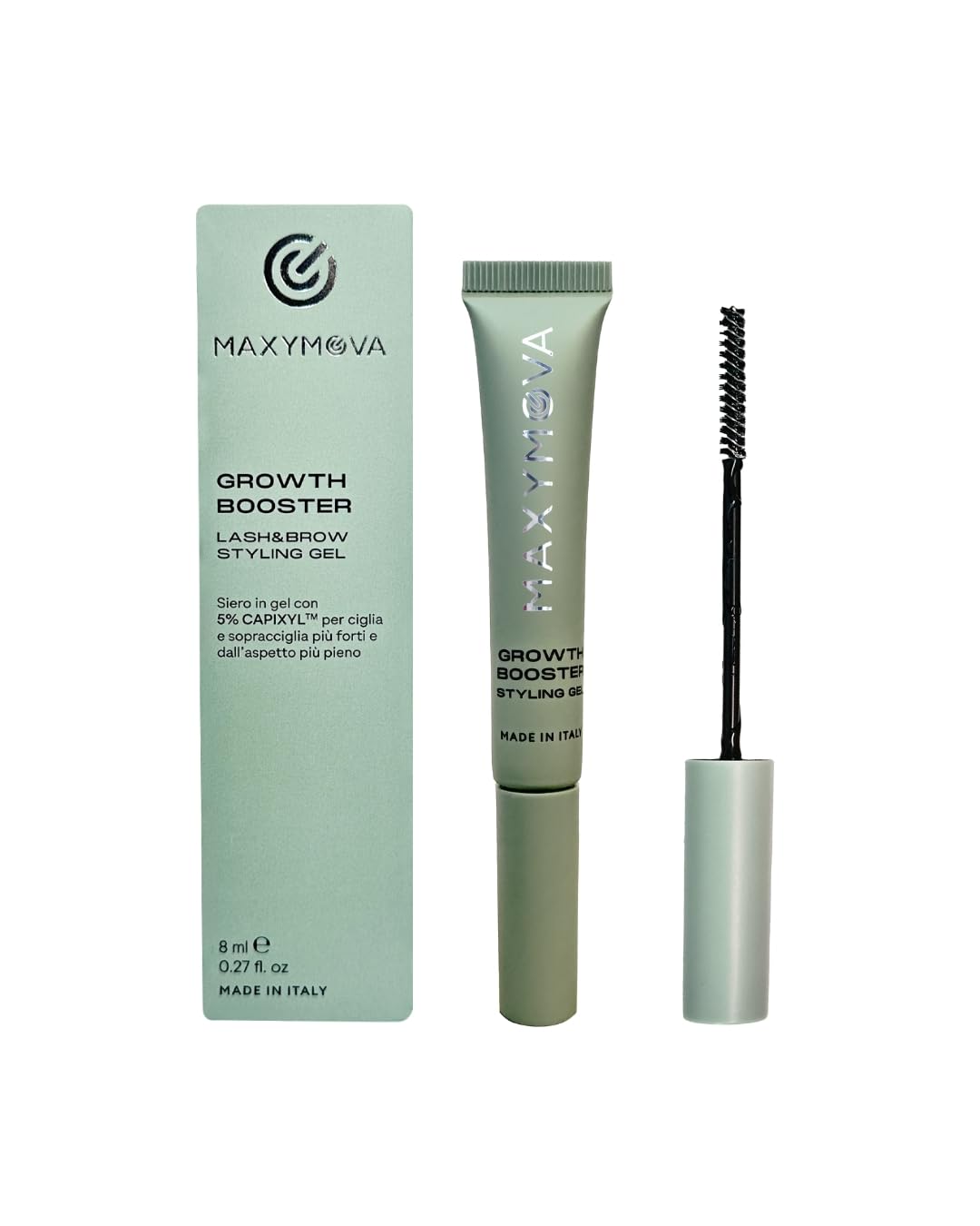 MAXYMOVA Growth Booster – Gel Siero Avanzato Ciglia e Sopracciglia con 5% Capixyl™ per ciglia e sopracciglia più forti e dall'aspetto più pieno e per fissare la curvatura dopo la Laminazione.
