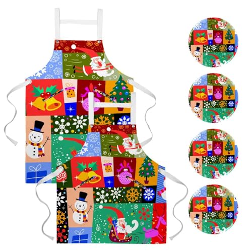 Tablier de serveuse multicolore ajustable avec poches et broches pour bistrot bar et cuisine