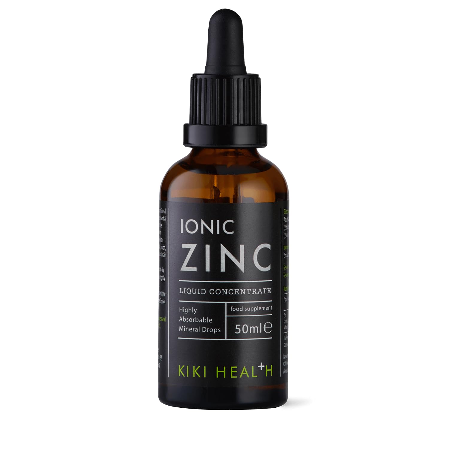 KIKI Health Ionic Zinc Liquid Concentrate | Purely Natural Premium Organic Zinc Supplement | Immune System Booster | Easy to Use & Mineral Drops | Vegan Health Support for Daily Wellness - 50ml