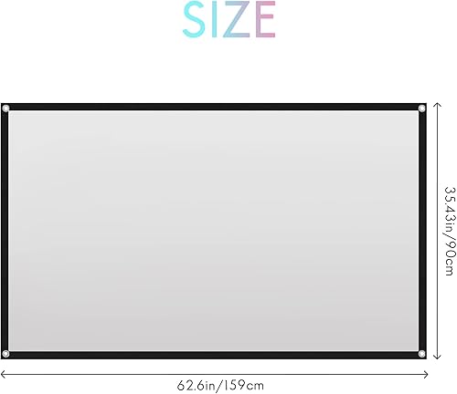 Miniatura 8 de Portable Projector Screen for Home Theater Outdoor HD White Foldable Anti-Crease (72Inch)