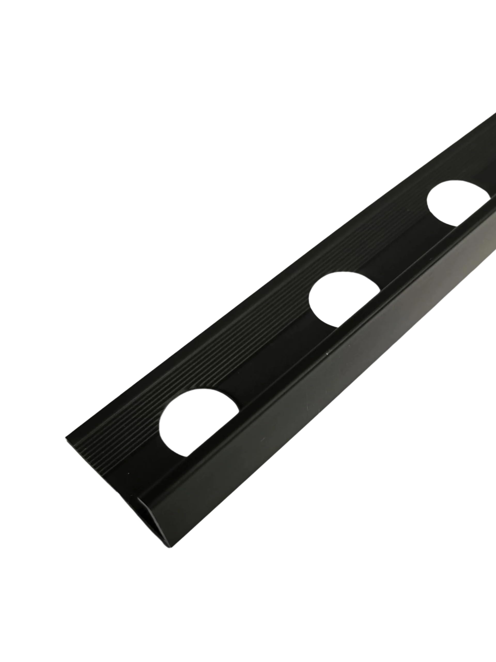 5 x Matt Black Metal 10mm Tile Trim