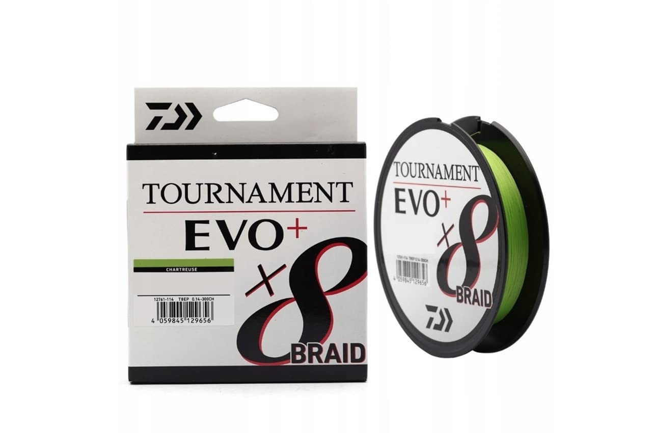 Daiwa Tournament X8 Braid EVO+, 135m, Chartreuse, Braided Fishing Line