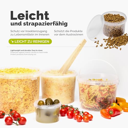 Garronda Eimer mit Deckel 5 L für die Lagerung von Lebensmittel- und Chemischen Produkten 1 Stück Transparent GD-0072