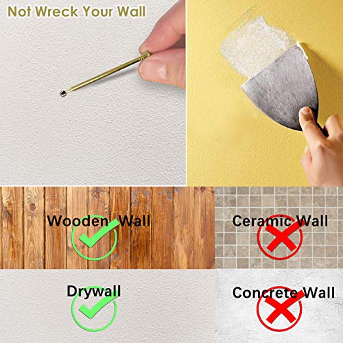 Image of Picture Hangers, Extra Thick, 30 lb, for Decorative Drywall & Plaster Walls - Small Nails for Painting, Frame Hooks to Hang for Hanging, 50 pcs, Black