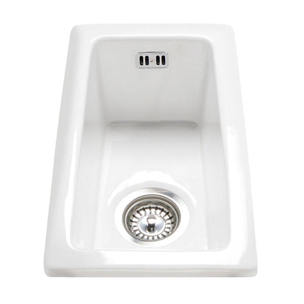 Rak White Ceramics Gourmet Sink 7 Inset/Undermount 0.5 Bowl Ceramic Kitchen Sink