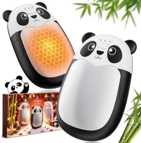 (-62%) Fandliss Elektrischer Handwärmer 2er Set mit Band,Panda-Design,SchwarzWeiß