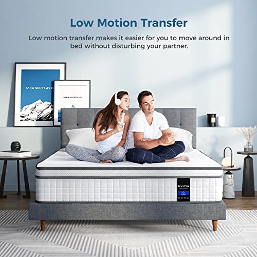 Inofia Twin Xl Mattress, 10 Inch Breathable Comfortable Hybrid Mattress In A Box, Cool Memory Foam With Motion Isolating Individually Wrapped Coils, Supportive & Pressure Relief, Xlong Twin Mattress #TOP4