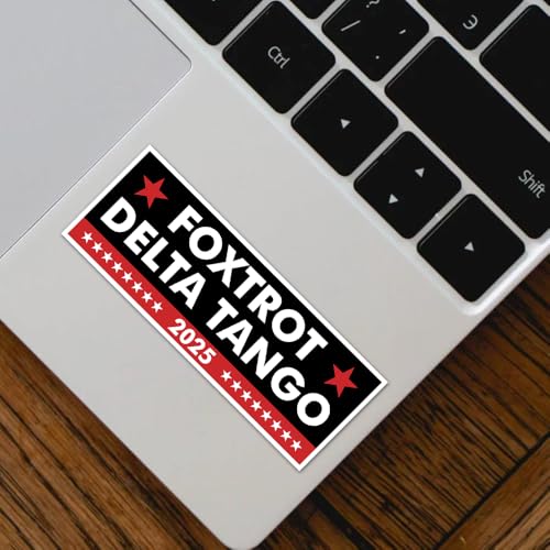 Image of (Pack of 3) Subtle Foxtrot Delta Tango 2025 FDT Anti Not My President Liberal Feminist Political Vinyl Stickers for Water Bottles Laptop Bumper Window Car 5 Inches