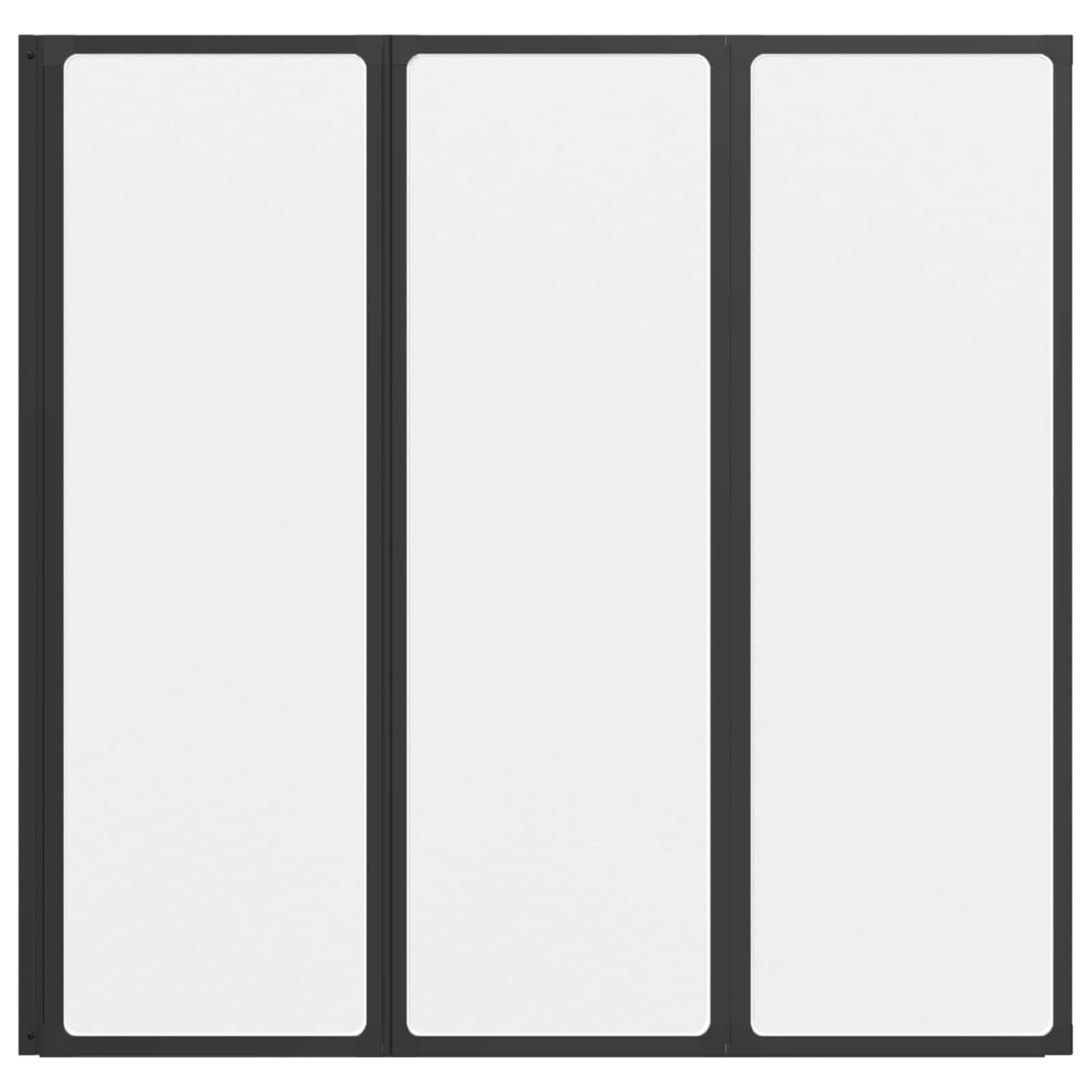 Mampara de ducha negra 120 x 2 x 117 cm de aluminio y polipropileno, mampara de ducha plegable con labio sellado de goma, montaje flexible para ducha, cabina de ducha, puerta de ducha, ducha