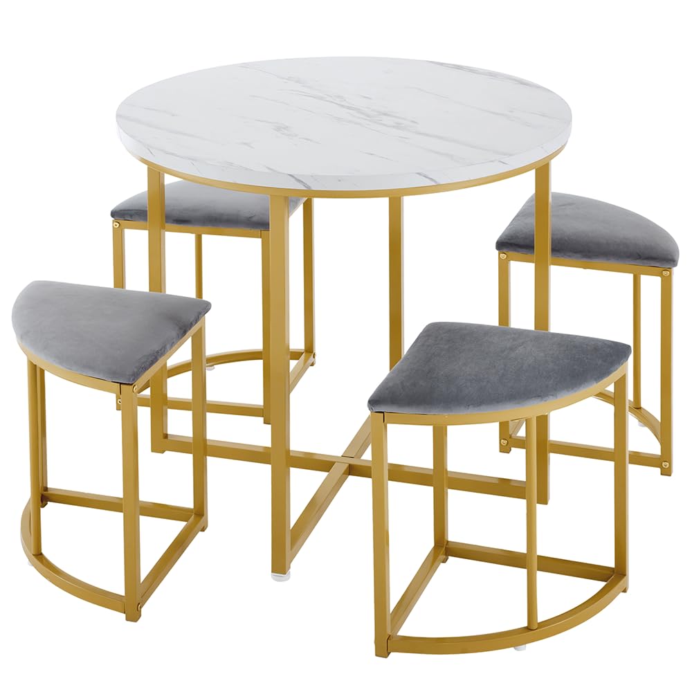 Juego de mesa comedor moderno para desayunos en cocinas y salones pequeños