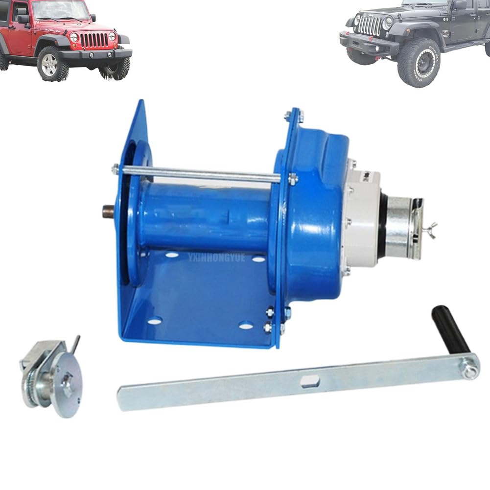 1T Multifunctional Ship Winch, Small Save Effort Home Vehicle Winch 12.19:1 Gear Heavy Duty Hook Applies To Off Road Rescue, Power Repair