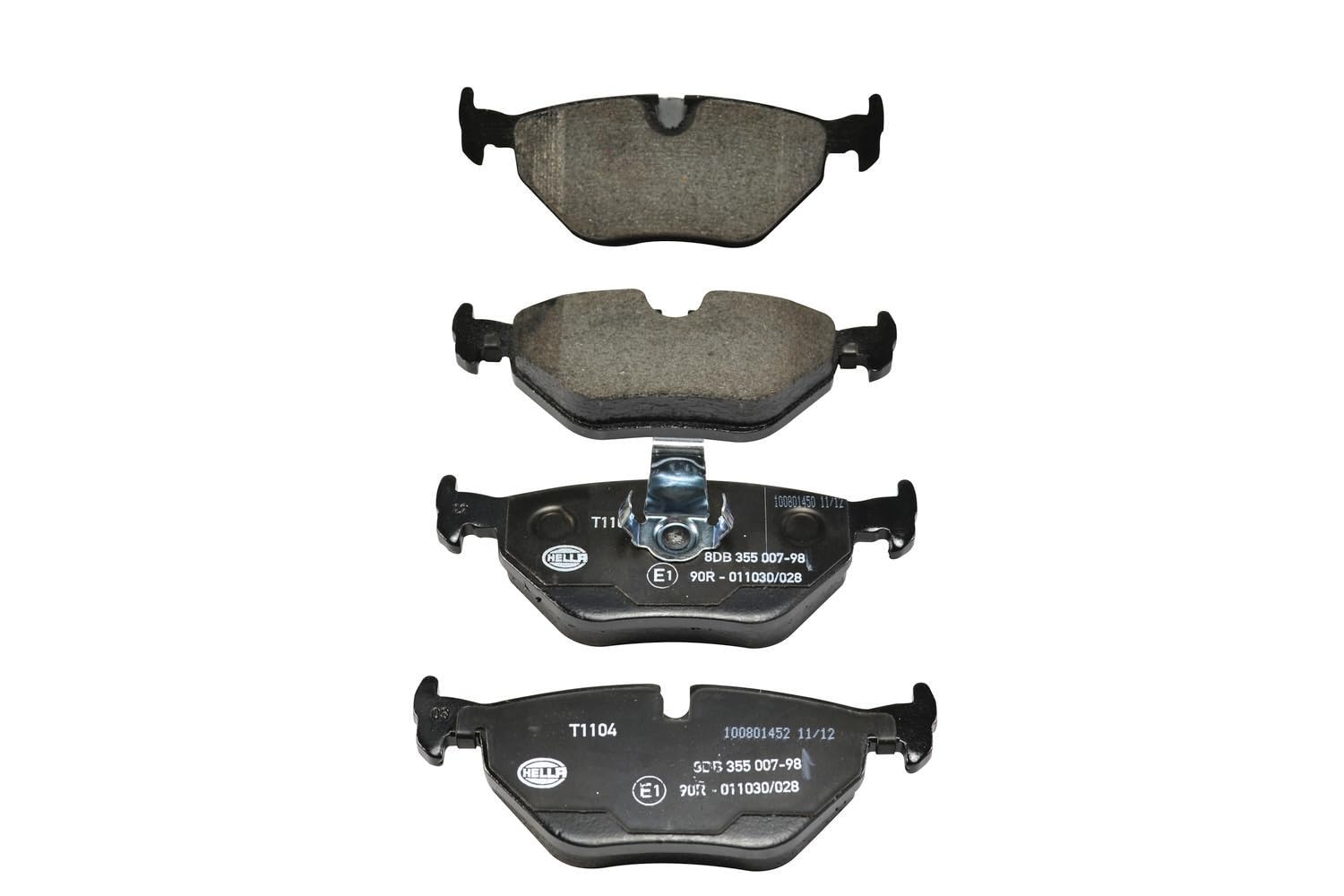HELLA 8DB 355 007-981 Brake pad set - prepared for wear indicator - T1104 - for e.g. ALPINA / BMW