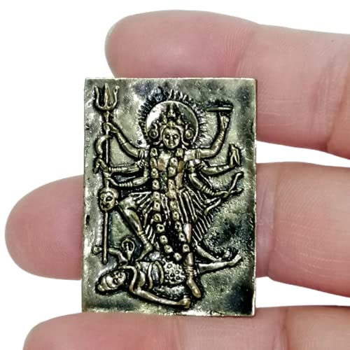 Escultura metálica mezclada Hindu Maa Kali Devi color dorado miniatura 5
