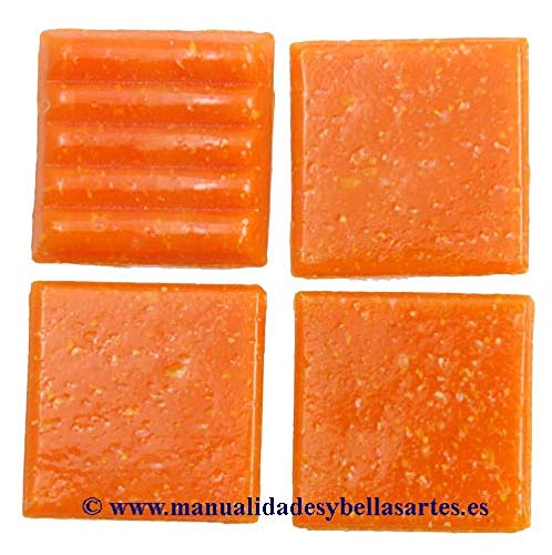 MosaixPro Azulejos de Vidrio 20 x 20 x 4 mm 200 g ~ 63 uds. Naranja