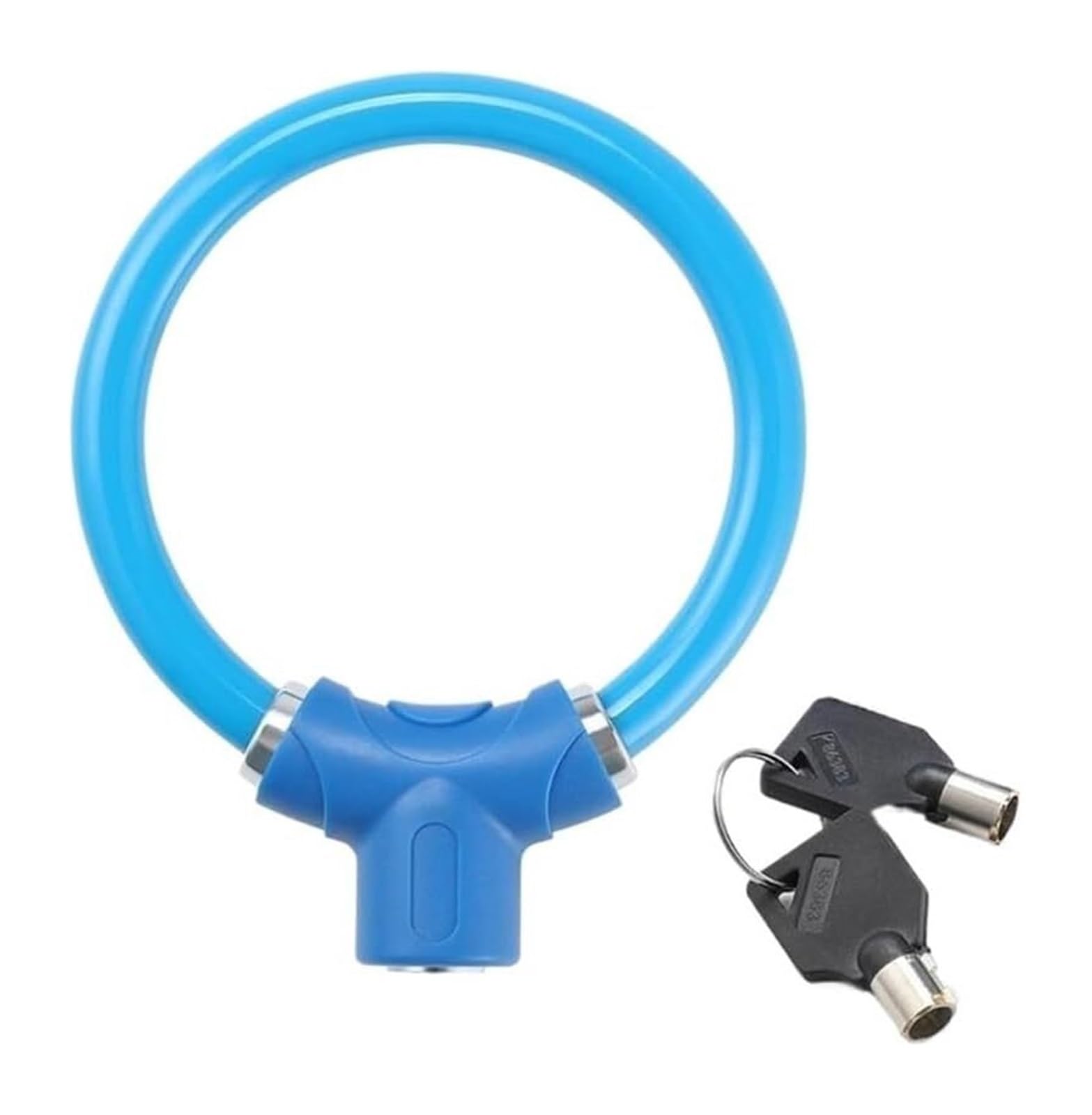 Giveduno Blu Bicycle Lock, Road Bike Lock Steel Cable Portable Theft Rings Multicolor