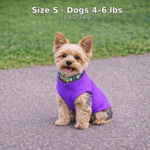 Image of JACKO & CO - Fleece Vest Dog Sweater with Leash Ring - Soft, Warm & Lightweight Pullover Coat for Small & Medium Dogs, Puppies & Cats - Cozy Fall /Winter /Spring Pet Jacket (Purple, Small 4-6lbs)